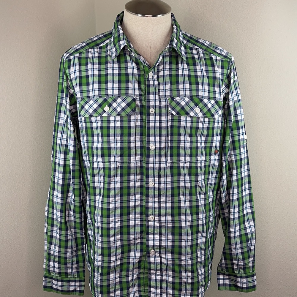 Mountain Hardwear Men’s Plaid Non Iron Long Sleeve Button Up Shirt M